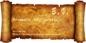 Brumecz Vászoly névjegykártya
